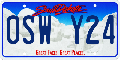 SD license plate 0SWY24