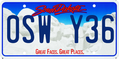 SD license plate 0SWY36