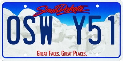 SD license plate 0SWY51