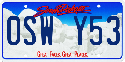 SD license plate 0SWY53