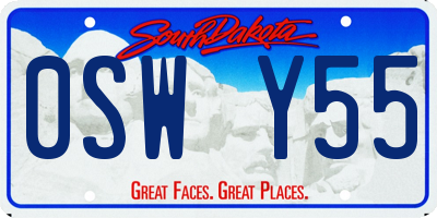 SD license plate 0SWY55