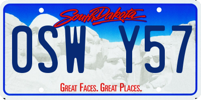 SD license plate 0SWY57