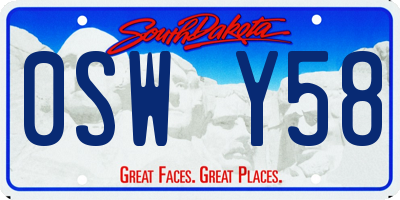 SD license plate 0SWY58