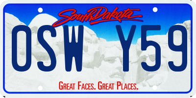 SD license plate 0SWY59