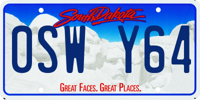SD license plate 0SWY64