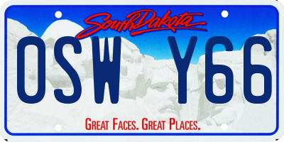 SD license plate 0SWY66