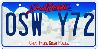 SD license plate 0SWY72