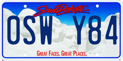 SD license plate 0SWY84