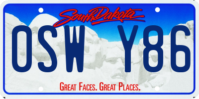 SD license plate 0SWY86