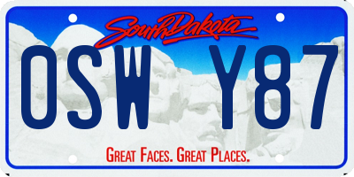 SD license plate 0SWY87