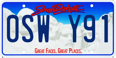 SD license plate 0SWY91