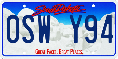 SD license plate 0SWY94