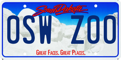 SD license plate 0SWZ00