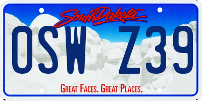SD license plate 0SWZ39