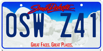 SD license plate 0SWZ41