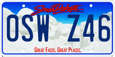 SD license plate 0SWZ46