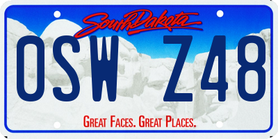 SD license plate 0SWZ48
