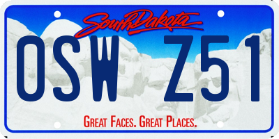 SD license plate 0SWZ51