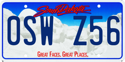 SD license plate 0SWZ56