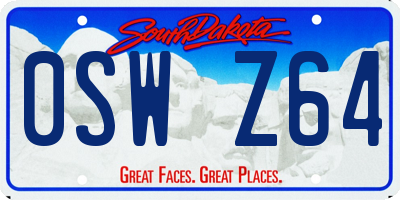 SD license plate 0SWZ64