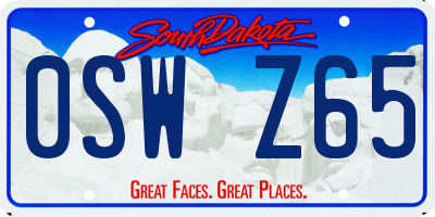 SD license plate 0SWZ65