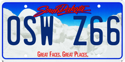 SD license plate 0SWZ66