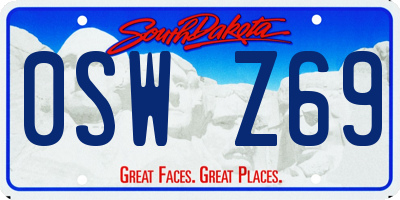 SD license plate 0SWZ69