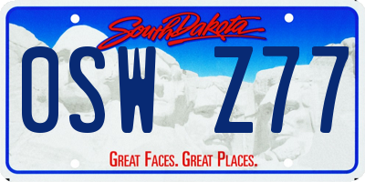 SD license plate 0SWZ77