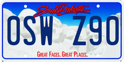 SD license plate 0SWZ90