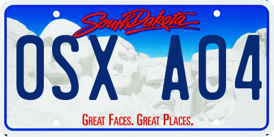 SD license plate 0SXA04