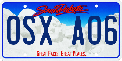 SD license plate 0SXA06