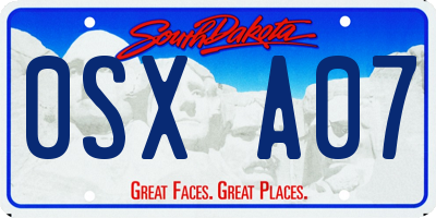 SD license plate 0SXA07