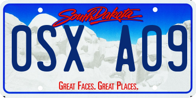SD license plate 0SXA09