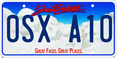 SD license plate 0SXA10
