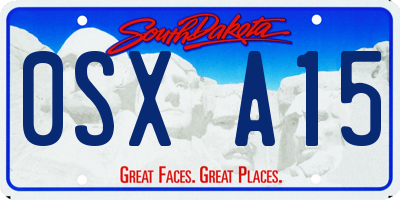 SD license plate 0SXA15