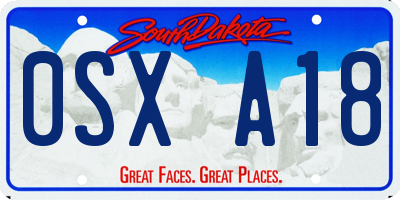 SD license plate 0SXA18