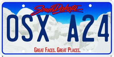 SD license plate 0SXA24