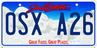 SD license plate 0SXA26