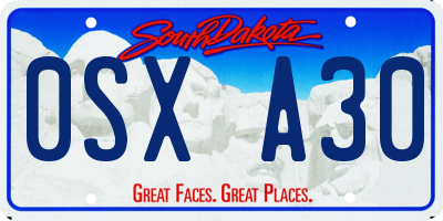 SD license plate 0SXA30