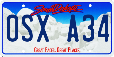 SD license plate 0SXA34
