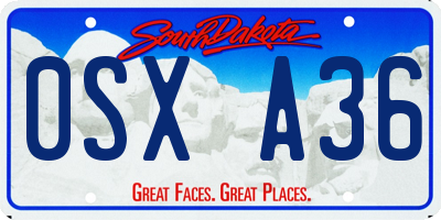 SD license plate 0SXA36