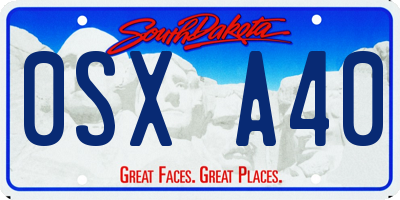 SD license plate 0SXA40