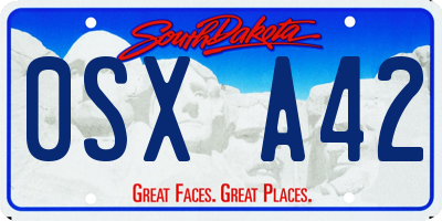 SD license plate 0SXA42
