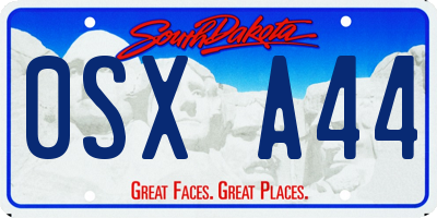 SD license plate 0SXA44