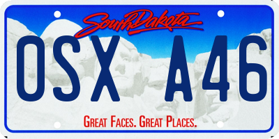 SD license plate 0SXA46