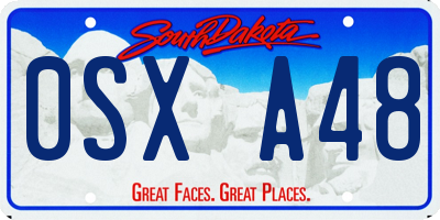 SD license plate 0SXA48
