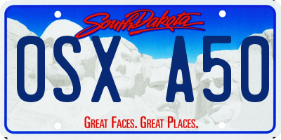 SD license plate 0SXA50