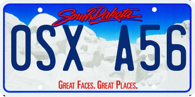 SD license plate 0SXA56