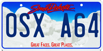 SD license plate 0SXA64