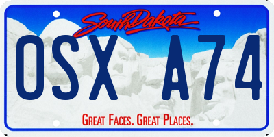 SD license plate 0SXA74